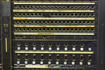 Closeup of a Vintage Telephone Switchboard