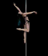 attractive sexy woman pole dancer