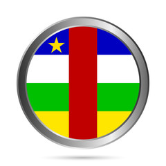 Obraz premium Central African Republic flag button.