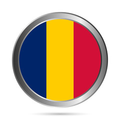 Fototapeta premium Chad flag button. The colors of original.