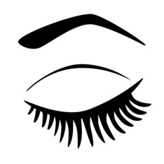 Eye closed with long eyelashes