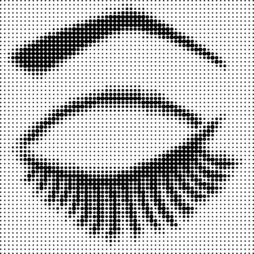 Eye closed with halftone effect