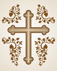 Chrietian Cross with floral decorations