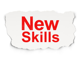 Education concept: New Skills on Paper background