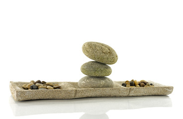 plate with stones  in balance