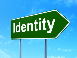 Protection concept: Identity on road sign background