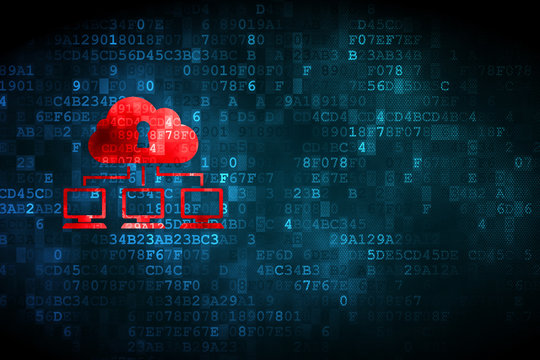 Cloud technology concept: Cloud Network on digital background