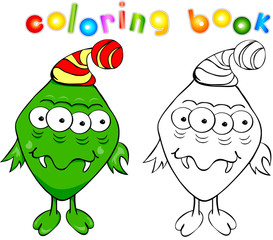 Coloring book green monster