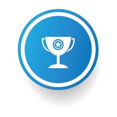 Trophy symbol,Blue button,vector