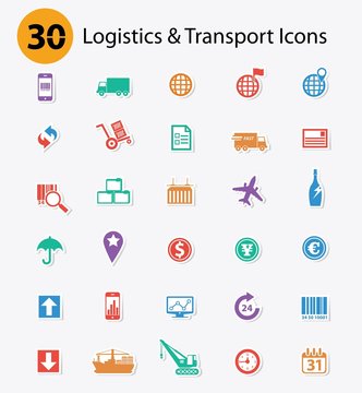 Logistics icons,Colorful version,vector