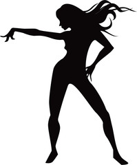 Dancing girl silhouette © abeadev