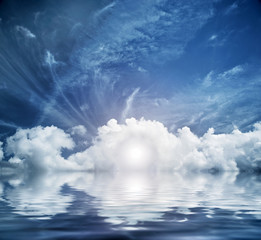 Divine sky, heaven. Conceptual entrance to new life