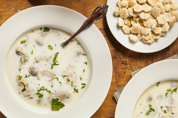 Homemade Organic Oyster Stew Appetizer