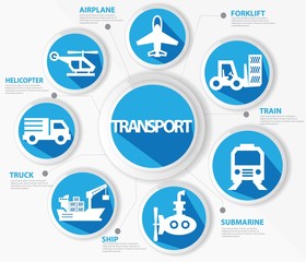 Transport and logistics concept,Blue version