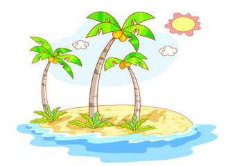 Fototapeta na wymiar beautiful landscape beach with coconut trees