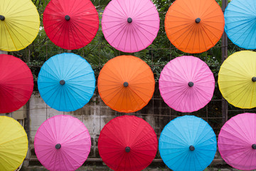 umbrellas, colorful umbrellas arranging in rows