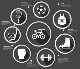 Sports concept,Black version,vector
