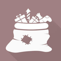 Santa Claus bag with gifts icon