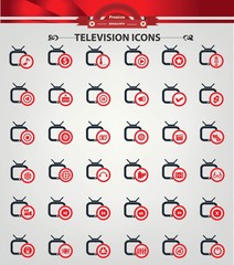 Television,Applicat ion icons,Red version,vector