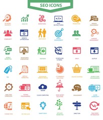 Fototapeta premium Set Of SEO and Modern Website Icons,Colorful version,vector