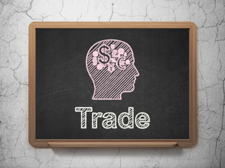 Business concept: Head With Finance Symbol and Trade