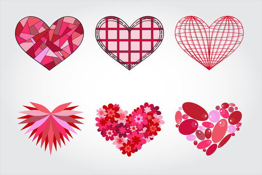 set of hearts, loving Hearts, Valentine's Day