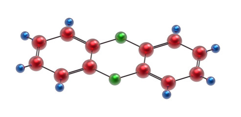 Molecule of dioxin - obrazy, fototapety, plakaty