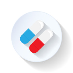 Antibiotic capsule flat icon