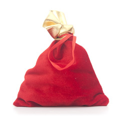 Red gift on white background