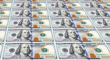 Several of the Newly Designed U.S. One Hundred Dollar Bills. Mon