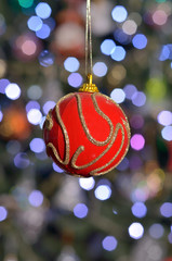 Fototapeta premium red christmas ball