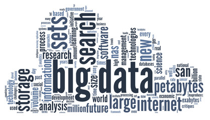 Obraz premium Big data concept in word cloud