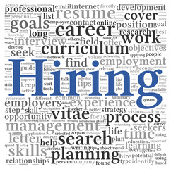 Obraz premium Hiring concept in word tag cloud