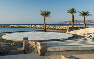 View on the north beach and Red sea, Eilat, Israel