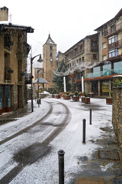 Snowfall In Ordino, Andorra