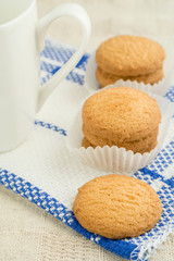 Butter cookies and a coffee mug