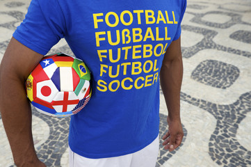 Brazilian Soccer Player International Football Shirt and Ball