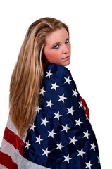 Woman Wrapped in a Flag