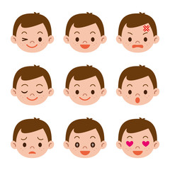 男の子の表情セット