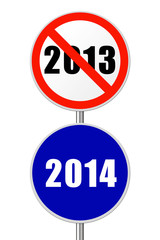 Round sign New Year