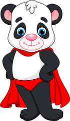 Panda superhero cartoon