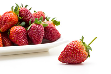 Red ripe strawberry.