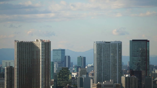 東京都心の高層ビル群イメージ　インターバル撮影