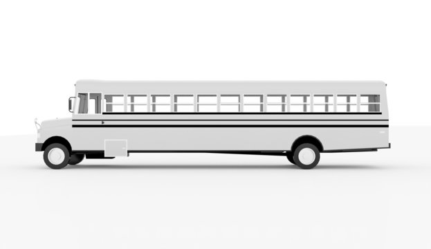 School bus long rendered and isolated