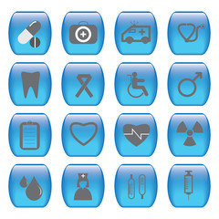 Medical Icons set, glossy style