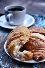 Croissant and a cup coffee