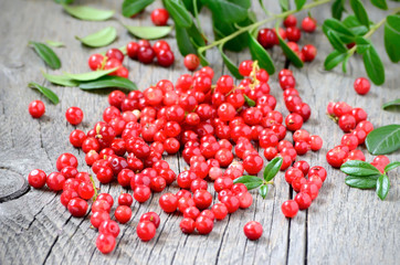 Cowberries on table