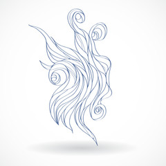 Hand drawn ornamental element isolated on white background.