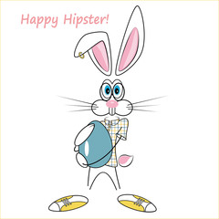 cartoon hipster rabbit