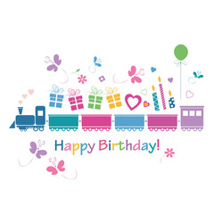 cute happy birthday train card